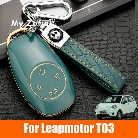 For Leapmotor T03 2023 2024 2025 Car Soft TPU Car Key Case Cover Protector Shell Auto Key Smart Remote Key Bag Accessories Ca