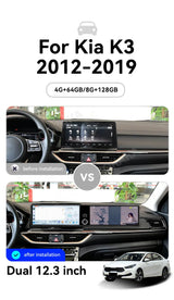 24.6-Inch Dual Screen Android Head Unit for Kia K3 2012–2019 Android Head Unit Aotsr