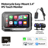 3.4" Motorcycle GPS Monitor with Wireless CarPlay