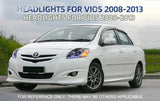Black Projector Headlights with DRL for Vios Yaris 05-13 Car Interior Accessory Vland