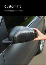 Carbon Fiber Rear Mirror Cover for Smart 453 Fortwo