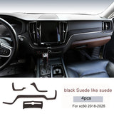 Suede Center Console Wrap for Volvo XC60 2018-2026 Car Interior Accessory LINGLUYANG black