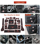 Car Gate Slot Cup Mat for ISUZU D-MAX 2021 - 2024 DMAX Anti-Slip Door Groove Pad Interior Accessories Non-Slip Coaster