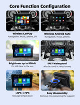 7in Portable GPS Display Motorcycle Dashboard CarPlay Android Head Unit EKIY
