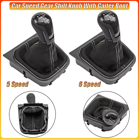 Car Speed Gear Shift Knob With Gaiter Boot for Jetta MK3 SCIROCCO III 137 138 EOS 1F7 1F8 Modified Parts OEM