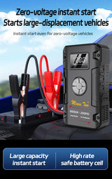 8000A Portable Car Jump Starter & 200PSI Fast Inflator, Auto-Shutoff, Digital Readout & Multi-Mode Light for Winter & Roadsid