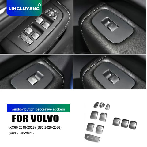 Window Switch Sticker for Volvo S90 XC60 V90CC Car Interior Accessory LINGLUYANG