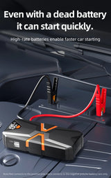 Professional 12V Auto Emergency Starter, Quick Start for Dead Batteries, 8.0L Gas/7.0L Diesel, Digital Display & Multi-Functi
