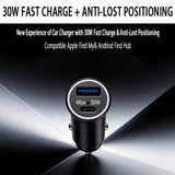 Car Charger 30W GPS with Anti-Loss Locator Car Interior Accessory AKAMATE
