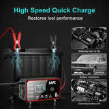 12V 8A Smart Car Battery Charger Automatic Start Fast Charger Pulse Repair Motorcycle Truck Battery Charger GEL Lead Acid Car