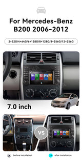 7-Inch Android Head Unit with Wireless CarPlay for Mercedes B200 Android Head Unit Aotsr