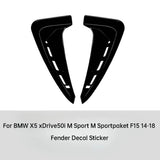 Fender Decal Sticker For BMW X5 xDrive50i M Sport F15 Fender Decal Sticker Exterior Accessories OEM Black 2pcs