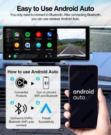 10inch Dashcam Wireless CarPlay Universal DVR