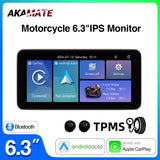 Motorcycle GPS Screen 6.3in Wireless CarPlay Monitor Android Head Unit AKAMATE