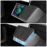 For Tesla Model Y Standard RWD 2026 2025 Center Console Wireless Charging Anti-Slip Pad Silicone Phone Anti Dirt Pad Car Inte