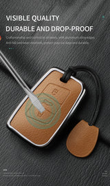 Metal and Leather Car Key Case Cover for VW Volkswagen Passat B8 CC Arteon Magotan GTE Skoda Fabia Superb A7 Kodiaq