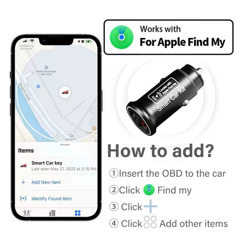 Find My GPS Tracker Car Charger 20W Fast Charging Car Interior Accessory AKAMATE