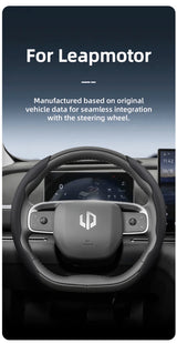 Breathable Leather Steering Wheel Cover for Leapmotor T03 C10 Car Interior Accessory Hocasen
