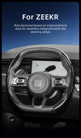 Carbon Fiber Texture Steering Cover for Zeekr 001 X Car Interior Accessory Hocasen