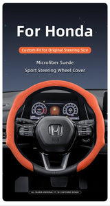 Suede Snap-On Steering Wheel Cover for Honda Civic Car Interior Accessory Hocasen