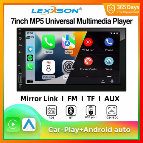 7 Inch Touchscreen Multimedia Player with CarPlay and Android Auto Android Head Unit ANYFAR Default Title