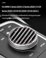 For BMW 1er 2er 3er 4er Z4 X3 X4 IX3 X5 X6 Car Console Multimedia Knob Trim Sticker Carbon Fiber Interior Tuning Accessories
