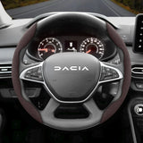 Suede Steering Wheel Cover for Dacia Models