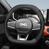 Carbon Fiber Steering Wheel Cover for Dacia Models Car Interior Accessory Hocasen