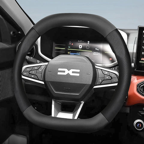 Carbon Fiber Steering Wheel Cover for Dacia Models Car Interior Accessory Hocasen