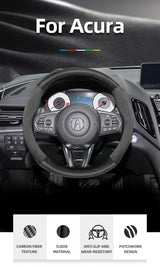 Suede Carbon Fiber Steering Wheel Cover for Acura MDX TL Car Interior Accessory Hocasen