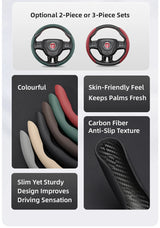 Breathable Leather Steering Wheel Cover for Fiat Cars Car Interior Accessory Hocasen