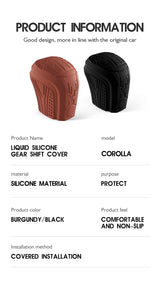 Car Silicone Gear Shift Knob Cover For Corolla / Camry / Avalon Anti-Slip Lever Shifter Boot Interior Premium Tuning Accessories