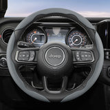 Steering Wheel Cover Leather Breathable for Jeep Wrangler