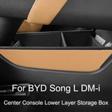 BYD Song L DM i Center Console Lower Layer Storage Box Leather Armrest Box Organizer Auto Interior Accessories Center Console