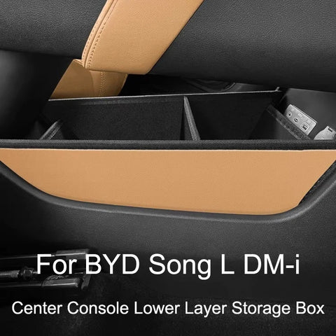 BYD Song L DM i Center Console Lower Layer Storage Box Leather Armrest Box Organizer Auto Interior Accessories Center Console