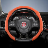 Premium Suede Steering Wheel Cover for Fiat Models Car Interior Accessory Hocasen Orange
