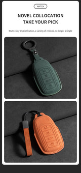 Car Key Case Shell for Chery Tiggo 8 Pro, 8plus, New 5, 7pro - Suede Car Keychain