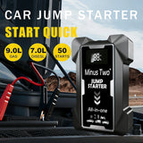 12V Car Jump Starter - Portable Battery Booster & Power Bank with 3-Mode LED Emergency Light Jump Starter MINUS TWO