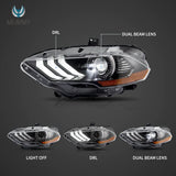 Black LED Dual Beam Projector for Mustang 2018-24 Car Interior Accessory Vland