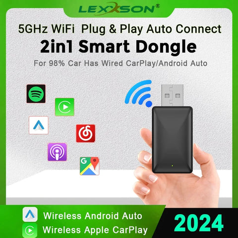 Wireless CarPlay and Android Auto 2-in-1 Adapter for Universal CarPlay Adapter OEM