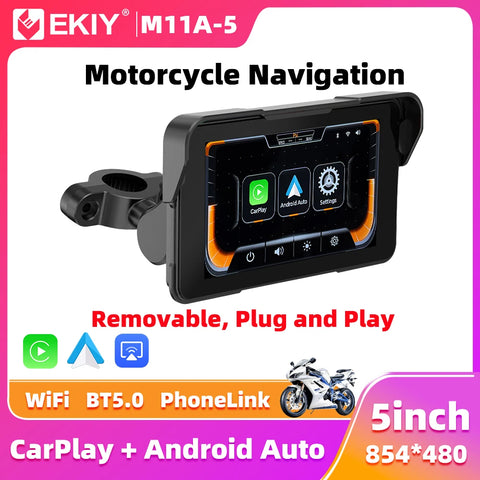 5.0 inch Plug & Play GPS for Universal Motorcycle Android Head Unit EKIY