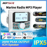 Waterproof Bluetooth Marine Stereo for Boat ATV UTV Car Interior Accessory AKAMATE