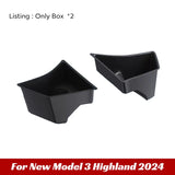 Rear Trunk Left Side Storage Box For Tesla Model 3 Highland 2024 With Cover Tail Boot Organizer Partition Decoration Accessories