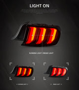 LED Tail Light w/ Sequential Signal for Ford Mustang 2015-2023 Car Interior Accessory Vland