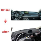 Leather Dashboard Cover Mat for Mazda CX-3 2014–2023 Dashboard Mat CATUSIKI