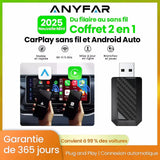 Dual-Mode Wireless CarPlay and Android Auto Adapter CarPlay Adapter ANYFAR
