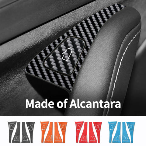For Tesla Model 3 (2019-2022)/Modely (2019~) Car Door Switch Button Anti Scratch Trim Sticker Carbon Fiber Interior Accessori