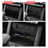SMABEE for Mitsubishi L200/Triton 2024 2025 Center Console Storage Box Car Tray Organizers Accessories Tidying Black LED Ambi