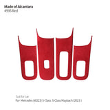 Car Window Control Panel Frame Trim Sticker for Mercedes (W223) S-Class Interior Accessories Made of Alcantara
