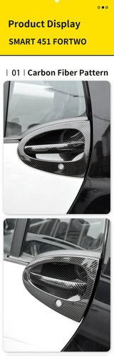 Carbon Fiber Door Handle Cover Smart 451 Fortwo